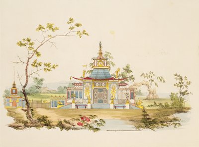 Ontwerp voor een Chinese tempel, ca. 1810 door G. Landi